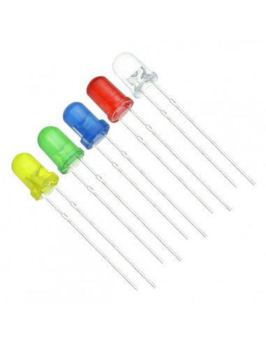 5mm LED Pack (10 PCS) Colors (Yellow, Green, Blue, Red, White)