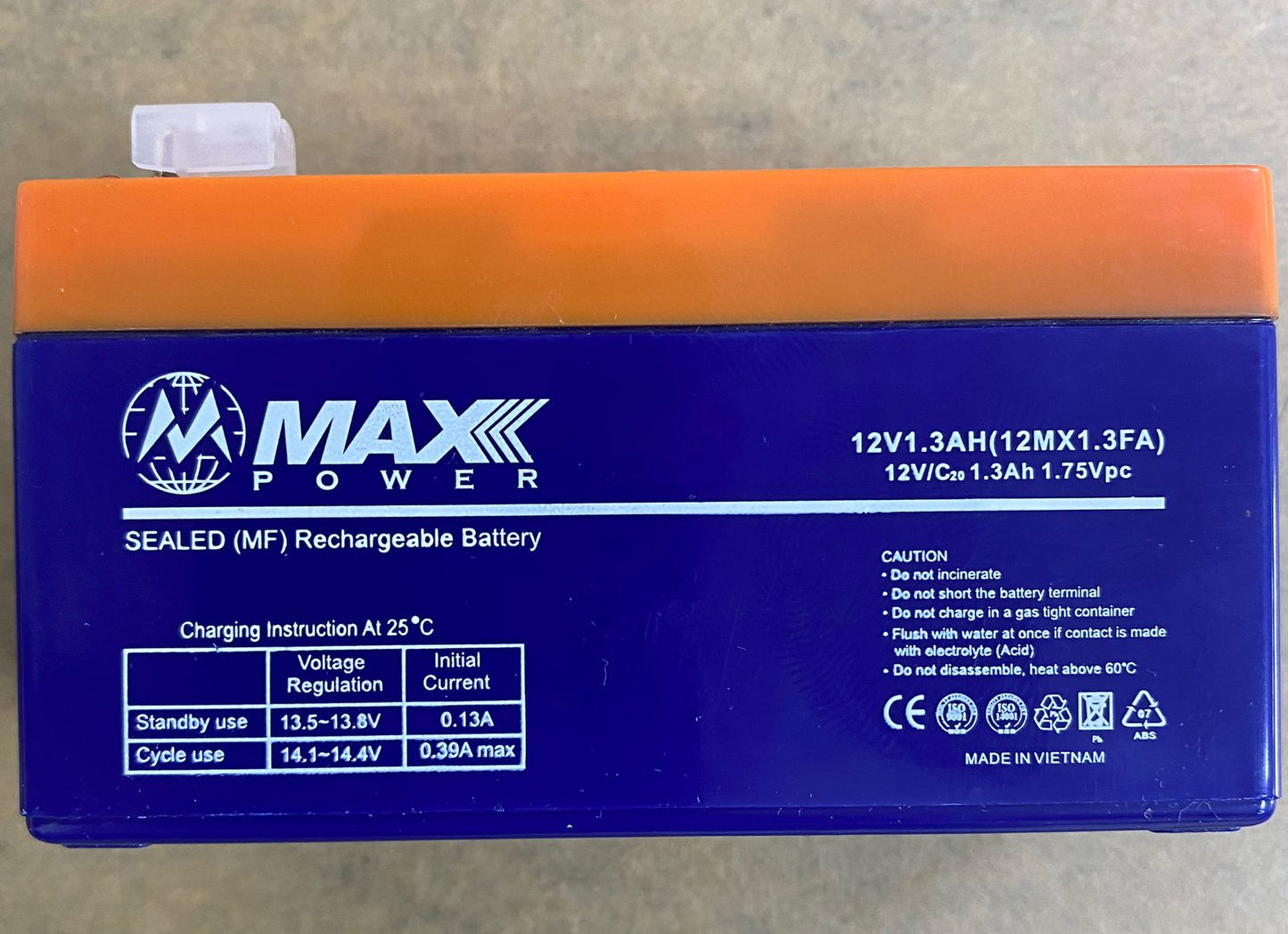 11C 12V battery 1.3Ah /20HR