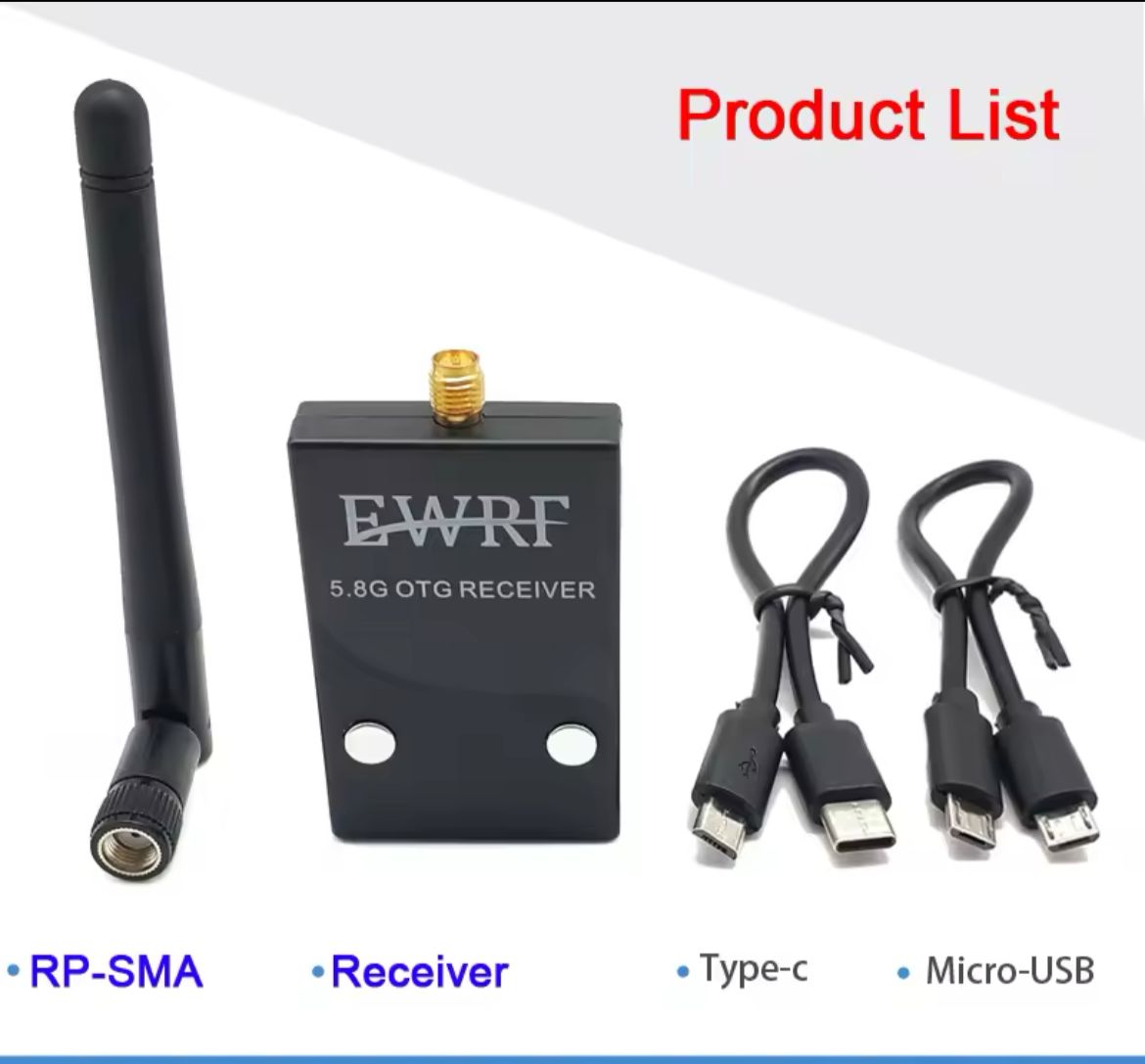 7C3 EWRF New Version Ready To Use 5.8G 48CH 720*480 FPV UVC Receiver Video Downlink OTG VR Android Phone for FPV AV Monitor