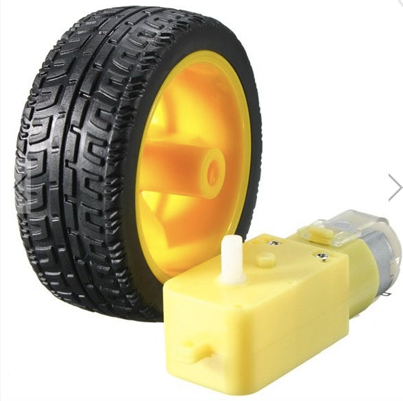 Plastic Tire Wheel With DC 3-6v Gear Motor For Arduino Smart Car