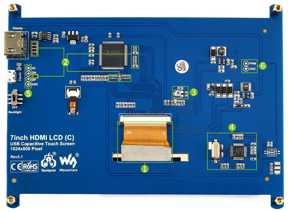 7 inch LCD HDMI Touch Screen 1024*600 Raspberry pi