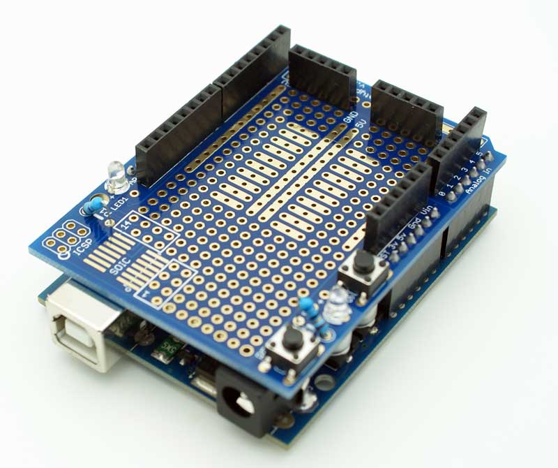 2A28 Prototype Shield with Mini Breadboard