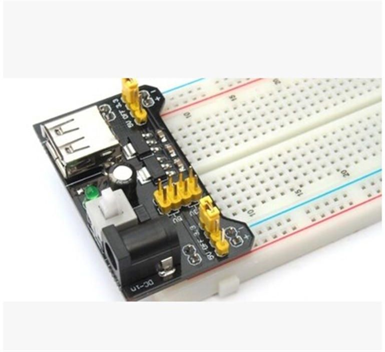 830 Point PCB Breadboard + Power Supply +  65pcs Jumper Cable Wires + 9V DC Battery Plug