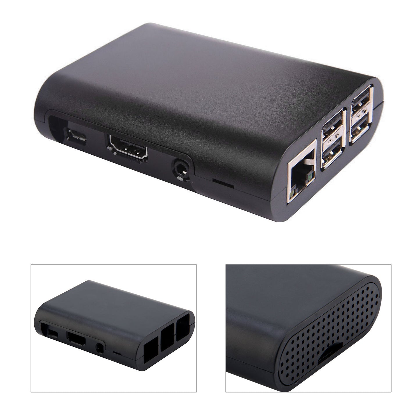 1E10 Black Protective Case Cover Shell Enclosure Box For Raspberry Pi 3 B,2 B, B+