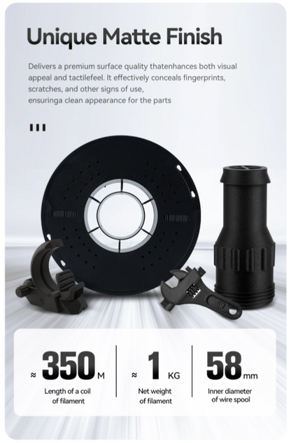 KINGROON Carbon Fiber PLA 3D Printer Filament 1KG 1.75mm Fast Printing PLA-CF 3D Printer Material Color: Black Carbon Fiber