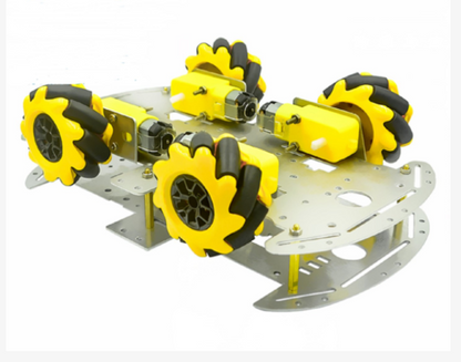 2 layer 60mm Mecanum Wheel Robot Car Chassis Kit  Wheel Aluminum Double DIY Unassembled  KIT