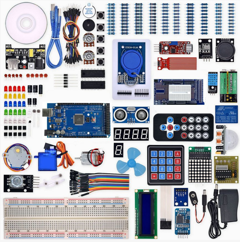 Mega Project Most Complete Starter Kit w/ Tutorial Compatible with Arduino IDE (63 Items)