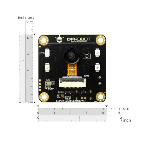 DFROBOT ESP32-S3 AI Camera Module (Edge Image Recognition, Night Vision, ChatGPT Voice Interaction)