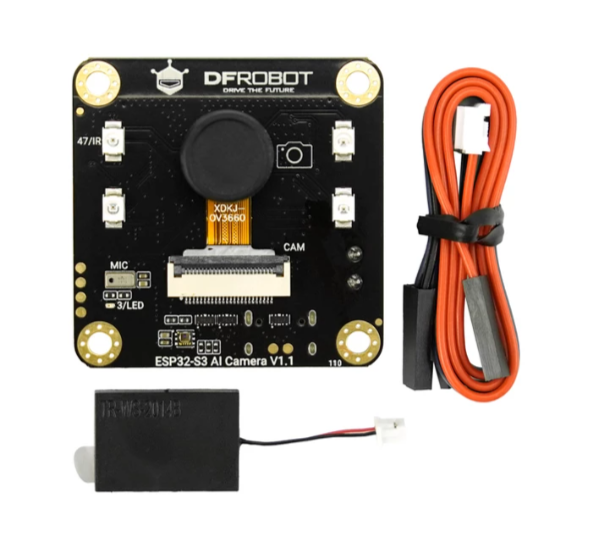 DFROBOT ESP32-S3 AI Camera Module (Edge Image Recognition, Night Vision, ChatGPT Voice Interaction)