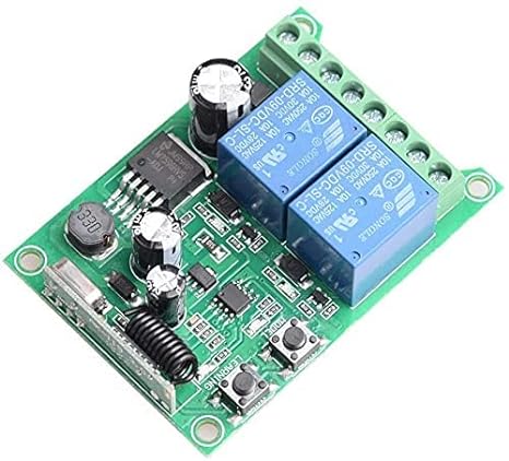 6A9  Universal Wireless Remote Control Switch DC 12V 2CH 10A Relay Receiver Module with 2 Channel RF Remote Transmitter for Various Wireless Controls