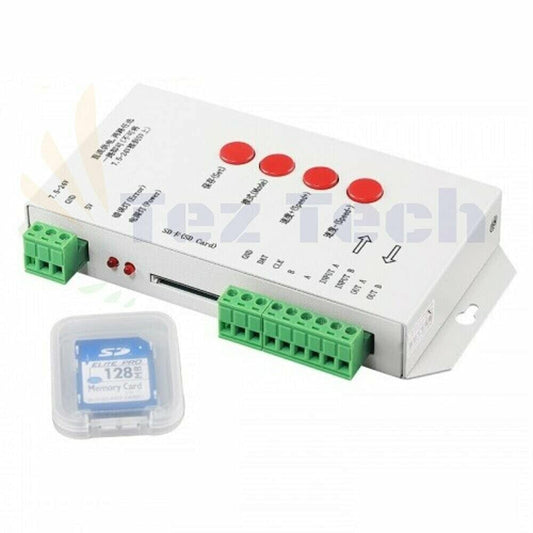 T1000S SD Card LED Controller Pixel Led Control Support DMX512 2811 1903 RGB Controller DC5V-24V 2048 Pixel controllable