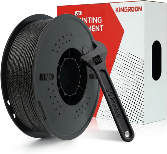 KINGROON Carbon Fiber PLA 3D Printer Filament 1KG 1.75mm Fast Printing PLA-CF 3D Printer Material Color: Black Carbon Fiber