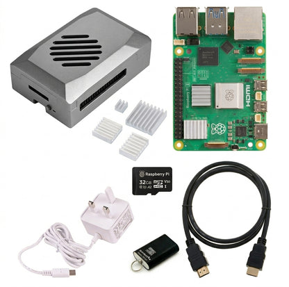 Raspberry Pi 5 8GB Kit with 32GB SD Card, Raspberry Pi 5 Case with PWM Active Cooler, Raspberry Pi 5.1V 5A Power Supply, HDMI Cable for Raspberry Pi 5