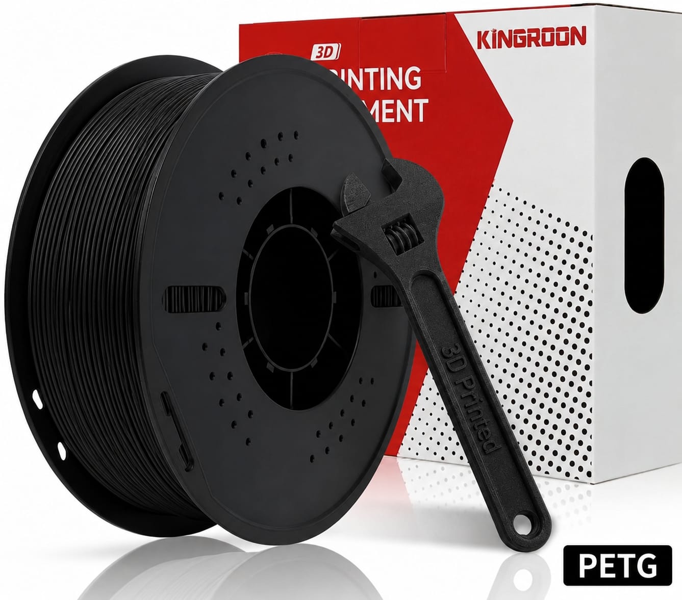 1 Kg Kingroon 3D Filament PETG Filament 1.75mm 3D Printing Material. Color: Black