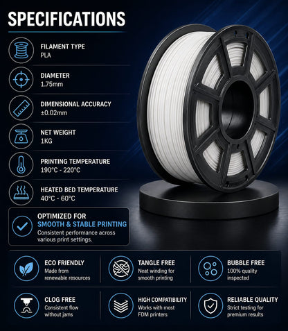 DOWELL 3D Ultra Precision PLA 3D Printer Filament 1.75mm – 1KG Spool | Smooth Printing, High Accuracy, Strong Layer Adhesion | high quality Premium Filament for 3D Printing