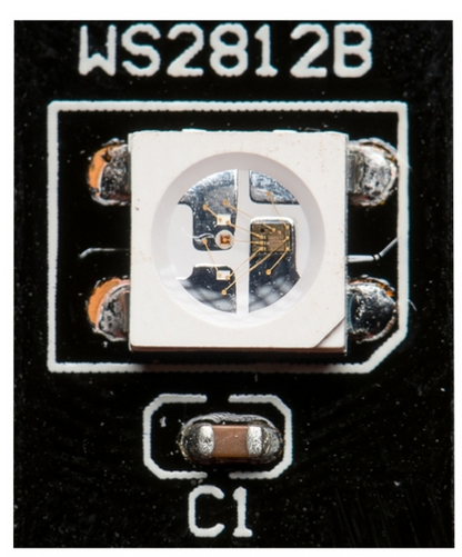 WS2812 Digital RGB 60  12V LED Strip Black - 1 Meter