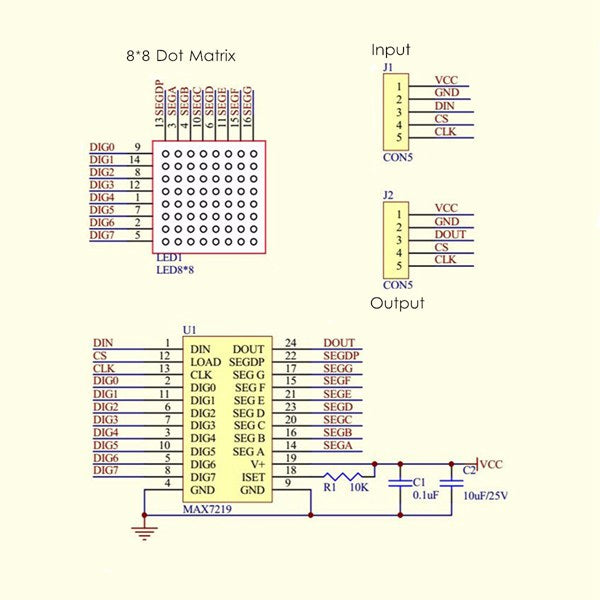 1E3 MAX7219 Dot Matrix Module 4-in-1 Display For Arduino