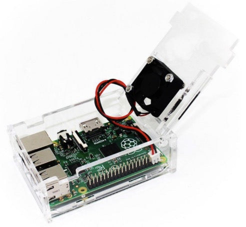 1E10  Transparent Acrylic Case + Cooling System External Fan For Raspberry Pi 3/2/B/B+
