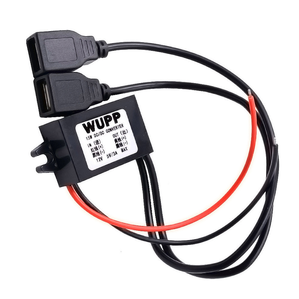 5A9  Dual USB Charger DC 12V To 5V 3A Power Adapter Supply usb charger step down motorcycle Wholesale Motorcycle accessory