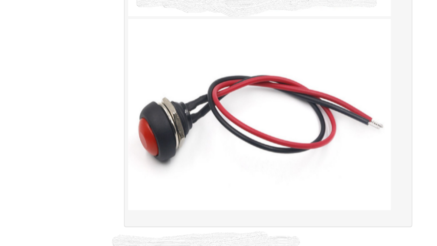 PBS-33B 12mm  Momentary Push Button with 20cm wire
