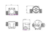 3C1  YF-S201 1/2" 1.75Mpa Water Flow Sensor Control Hall Flowmeter Flow Meter 1-30L/min