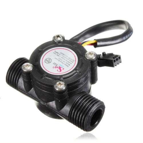 3C5 YF-S201 1/2" 1.75Mpa Water Flow Sensor Control Hall Flowmeter Flow Meter 1-30L/min (DC4.5 5V-24V)