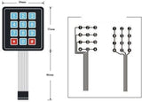 1B13   Keypad 4 x 3 Matrix Array 12 Key Membrane Switch Keyboard