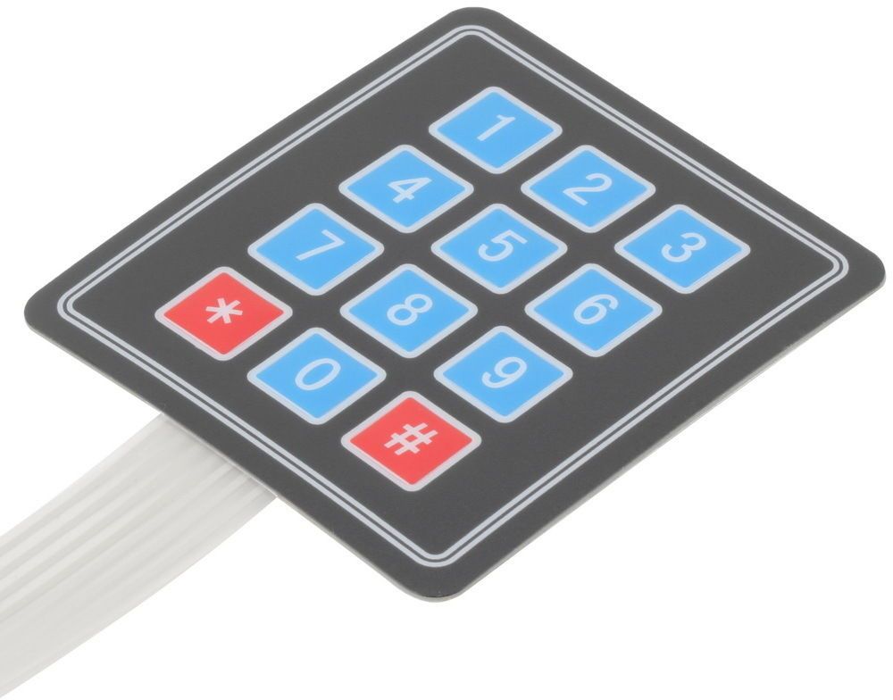 1B13   Keypad 4 x 3 Matrix Array 12 Key Membrane Switch Keyboard