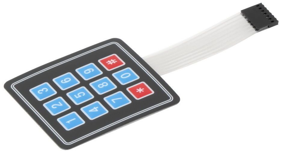 1B13   Keypad 4 x 3 Matrix Array 12 Key Membrane Switch Keyboard