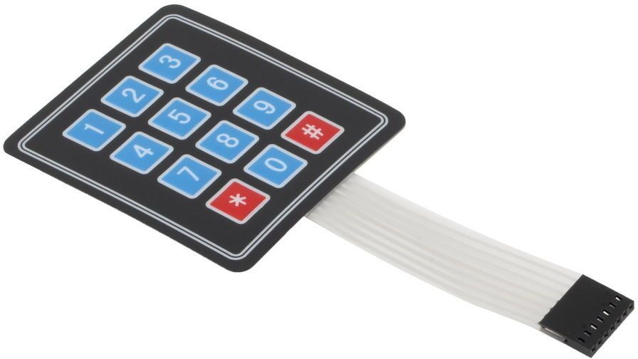 1B13   Keypad 4 x 3 Matrix Array 12 Key Membrane Switch Keyboard