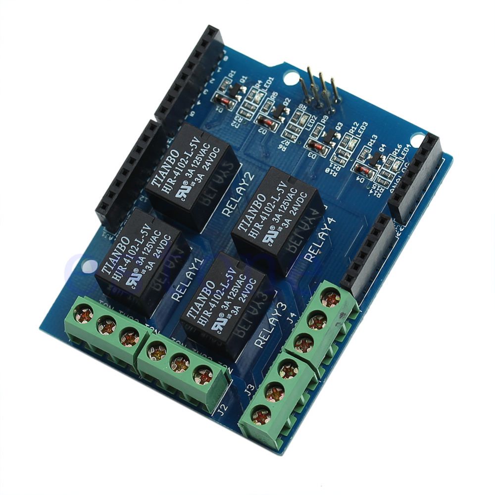 2E11 4 four channel Relay Shield 5V Module – Blue PCB Electronics