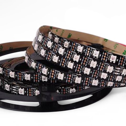 Copy of WS2812 Digital RGB 60  12V LED Strip Black - 1 Meter
