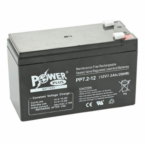 Powerplus Lead Acid Battery, PP7-2-12, 12V, 7.2Ah/20Hr