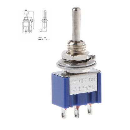 1D3 -00B SPDT MTS-103 3 Pin 3 Position Mini Latching Toggle Switch AC 125V/250V