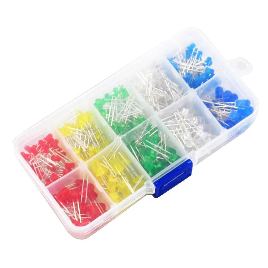 3D2   300pcs LED Light White Yellow Red Green Blue Kit