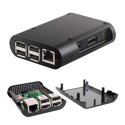1E10  Black Protective Case Cover Shell Enclosure Box For Raspberry Pi 3 B,2 B, B+